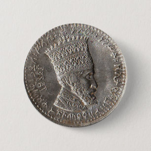 Badge Rond 5 Cm L'empereur Selassie I Pin