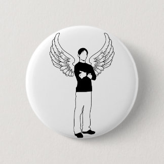 Badge Rond 5 Cm L'emprunteur à ailes