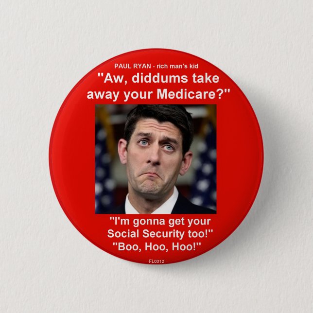 Badge Rond 5 Cm L'ENFANT d'HOMME RICHE - bouton (Devant)