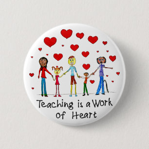 Badge Rond 5 Cm L'enseignement est une oeuvre du bouton Coeur