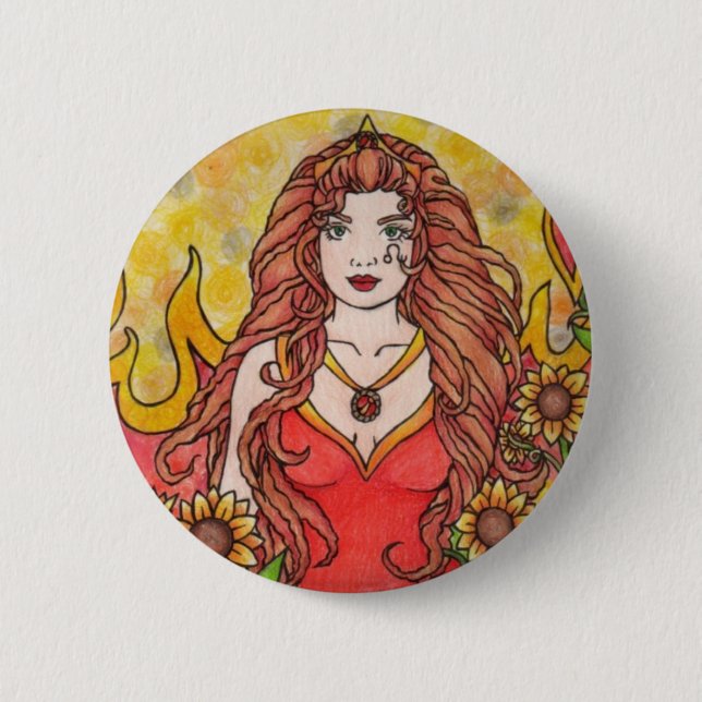 Badge Rond 5 Cm Leo Goddess (Devant)