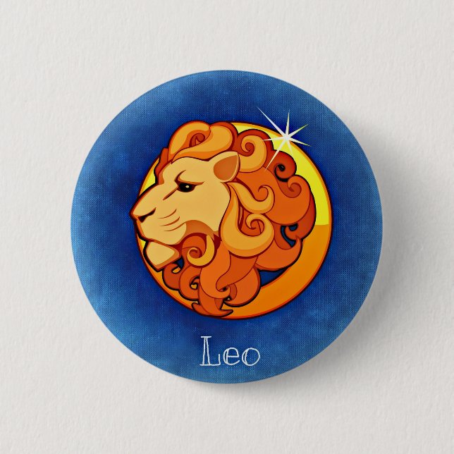 Badge Rond 5 Cm Leo, Leone (Devant)