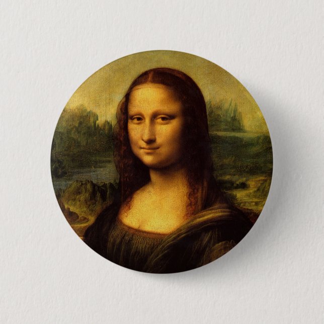 Badge Rond 5 Cm Léonard de Vinci, Mona Lisa (Devant)