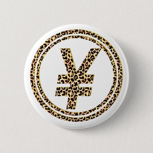 Badge Rond 5 Cm Leopard ¥ (Devant)