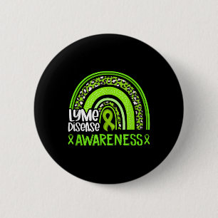 Badge Rond 5 Cm Léopard arc-en-ciel Lime vert Ribbon maladie de Ly