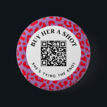 Badge Rond 5 Cm Léopard Bachelorette Party Acheter un paiement QR<br><div class="desc">Une façon beaucoup plus sûre de laisser des étrangers, des amis ou de la famille acheter la mariée à boire sur sa nuit de bachelorette, ce mignon bouton portable comporte du texte modifiable et un code QR scannable mis en place avec une option de paiement sur mesure. Un cadre astucieux...</div>