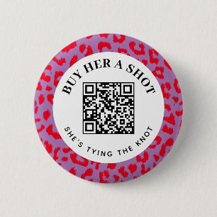 Badge Rond 5 Cm Léopard Bachelorette Party Acheter un paiement QR