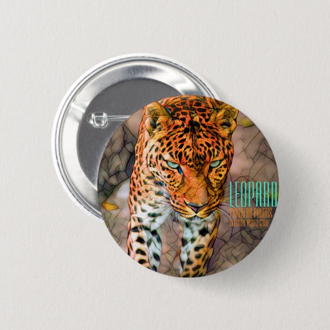 Badge Rond 5 Cm Léopard [Badge rond en boîte] (Devant & derrière)