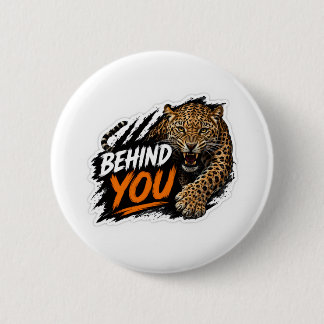 Badge Rond 5 Cm Léopard Derrière Vous 