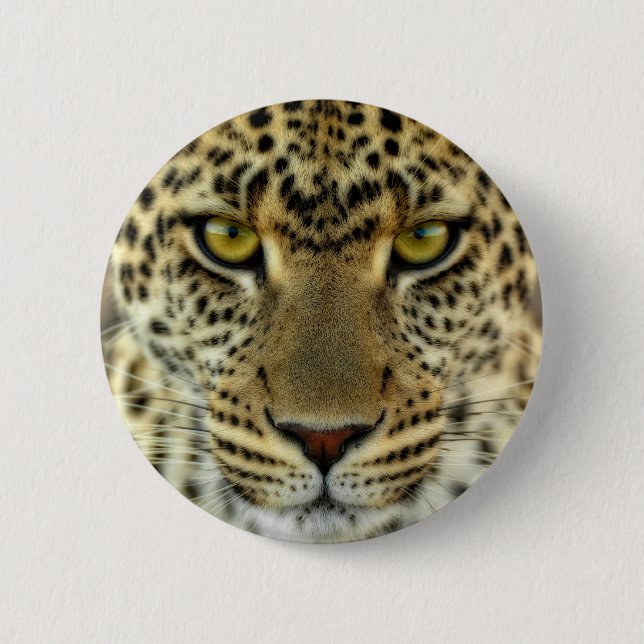 Badge Rond 5 Cm Léopard féroce (Devant)