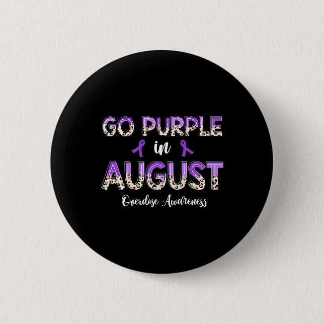 Badge Rond 5 Cm Leopard Go Purple en août (Devant)