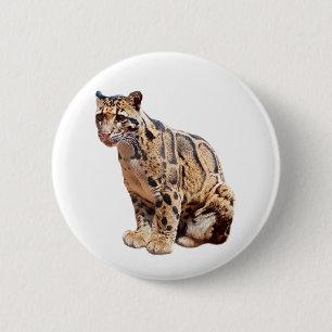 Badge Rond 5 Cm léopard nébuleux photographie jungle grand félin a