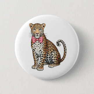 Badge Rond 5 Cm Leopard Pink Coquette Bow Girly Sublimation Art