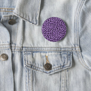 Badge Rond 5 Cm Leopard Print, Léopard Spots, Purple Leopard