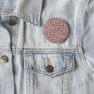 Badge Rond 5 Cm Léopard Print, Léopard Spots, Rose Léopard