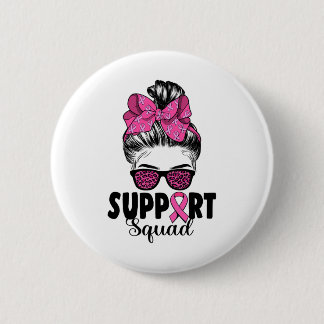 Badge Rond 5 Cm Leopard Sungles Messy Bun Support Squad Breast Can