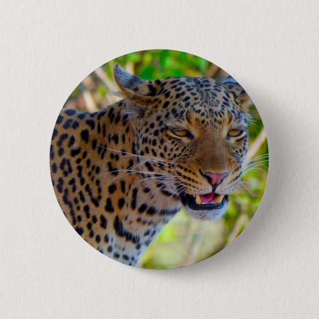 Badge Rond 5 Cm Leopard tacheté (Devant)