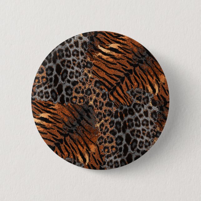 Badge Rond 5 Cm Leopard tiger skin trendy (Devant)