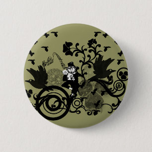 Badge Rond 5 Cm Leprechaun en noir