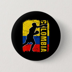 Badge Rond 5 Cm L'équipe colombienne de boxe gants à drapeau