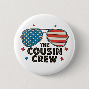 Badge Rond 5 Cm L'équipe de cousins 250e anniversaire 4 juillet