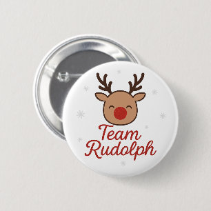 Badge Rond 5 Cm L'équipe de Rudolph Noël drôle mignon