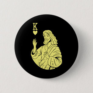 Badge Rond 5 Cm L'Équipe Jésus Christ Est Le Roi Du Coeur Religieu