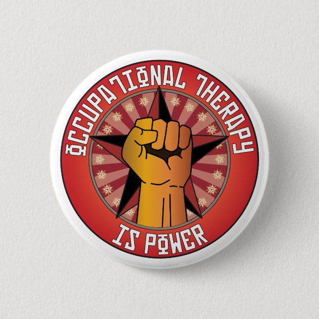 Badge Rond 5 Cm L'ergothérapie est puissance (Devant)