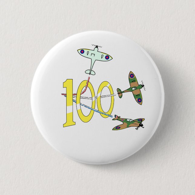 Badge Rond 5 Cm les 100 ans de la naissance des Spitfires (Devant)