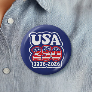 Badge Rond 5 Cm Les 250 ans d'Amérique - Groovy USA 250