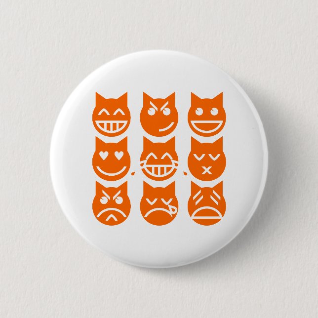Badge Rond 5 Cm Les 9 vies du chat Emoji (Devant)