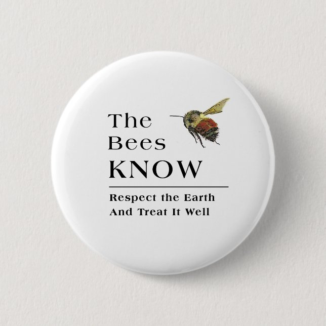 Badge Rond 5 Cm Les abeilles connaissent (Devant)