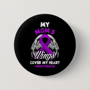 Badge Rond 5 Cm Les ailes de ma mère couvrent mon cœur, fin de l'o