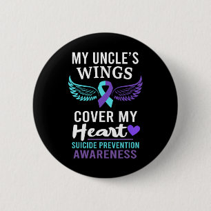 Badge Rond 5 Cm Les ailes de mon oncle couvrent la côte de sensibi