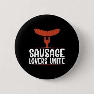 Badge Rond 5 Cm Les amateurs de saucisses unissent Bbq