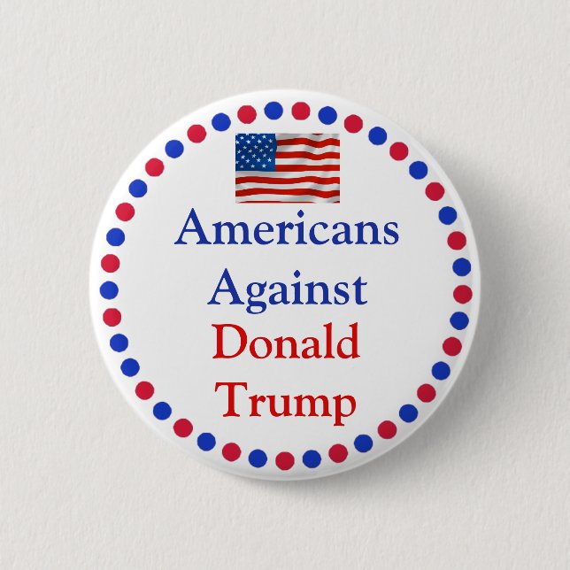Badge Rond 5 Cm Les Américains contre Donald Trump Button (Devant)
