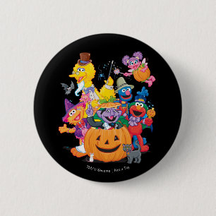Badge Rond 5 Cm Les amis de Rue Sésame Joyeux Halloween