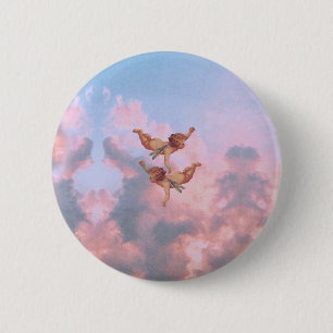 Badge Rond 5 Cm Les anges dans le ciel
