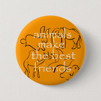 Badge Rond 5 Cm Les animaux font les meilleurs amis