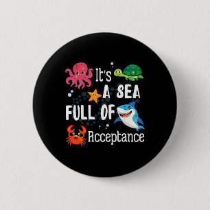 Badge Rond 5 Cm Les animaux marins L'autisme et la normalité C'est