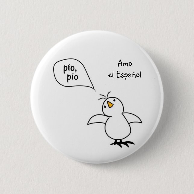 Badge Rond 5 Cm Les animaux parlent espagnol aussi ! Marchandises (Devant)