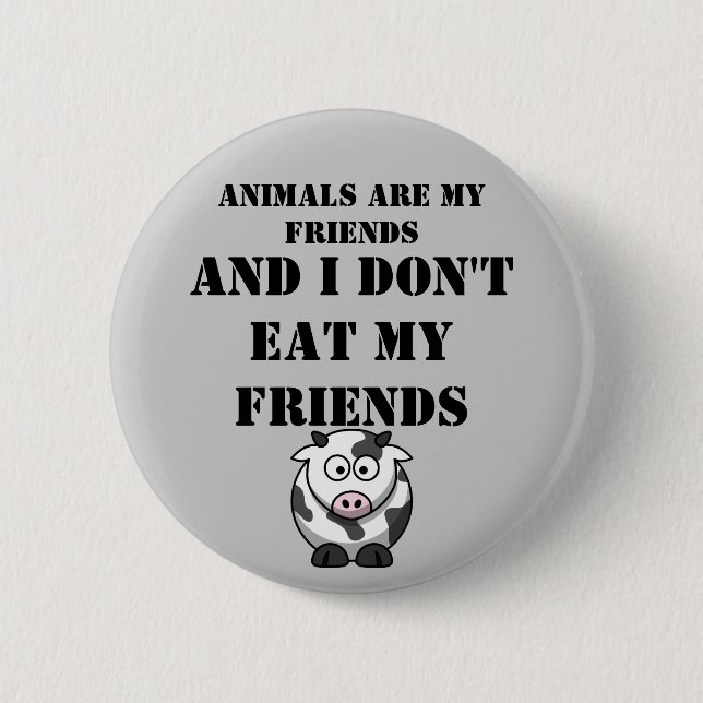 Badge Rond 5 Cm Les animaux sont mes amis (Devant)