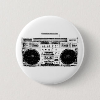 Badge Rond 5 Cm les années 1980 Boombox