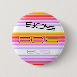 Badge Rond 5 Cm Les années 80 Retro Love The 80 Rainbow