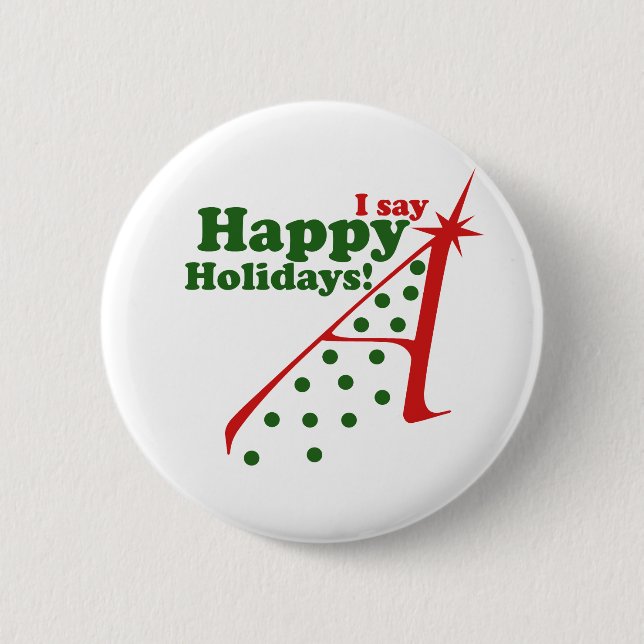 Badge Rond 5 Cm Les athées disent Joyeuses fêtes (Devant)
