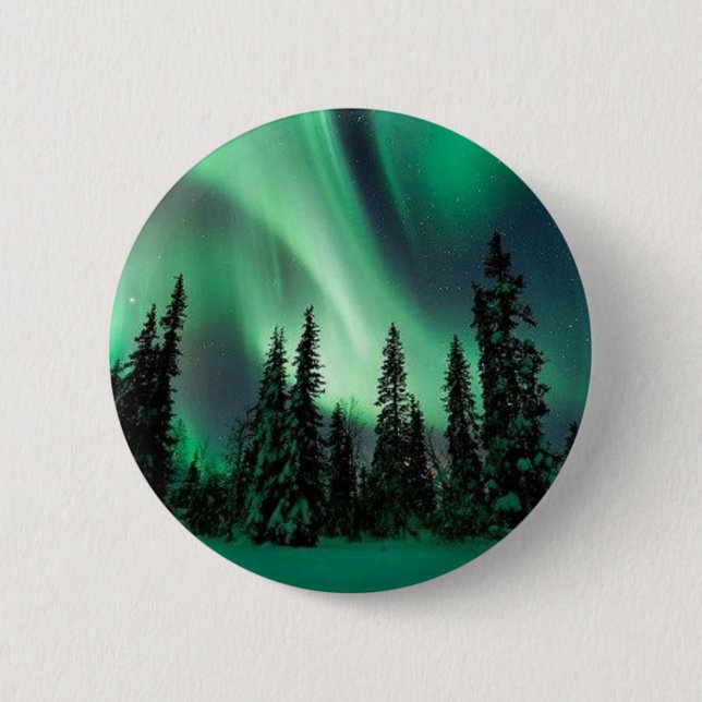 BADGE ROND 5 CM LES AURORES DE L'ALASKA (Devant)