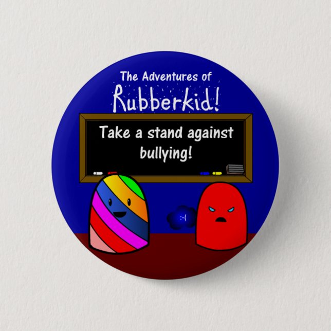Badge Rond 5 Cm Les aventures du bouton de Rubberkid (Devant)