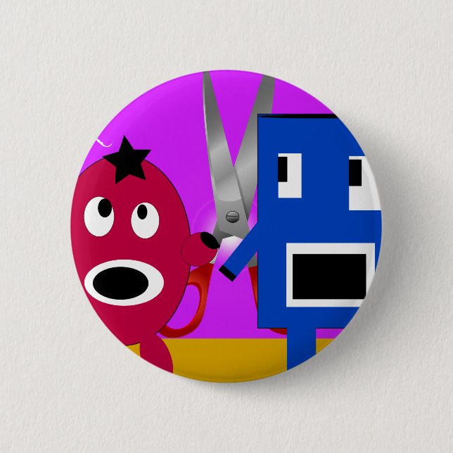 Badge Rond 5 Cm Les aventures du coupé-collé (Devant)