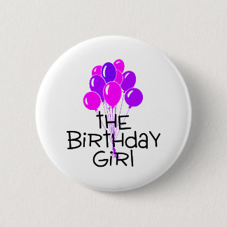 Badge Rond 5 Cm Les ballons de pourpre de rose de fille