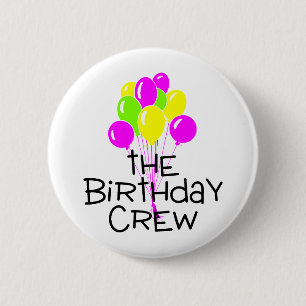 Badge Rond 5 Cm Les ballons d'équipage d'anniversaire